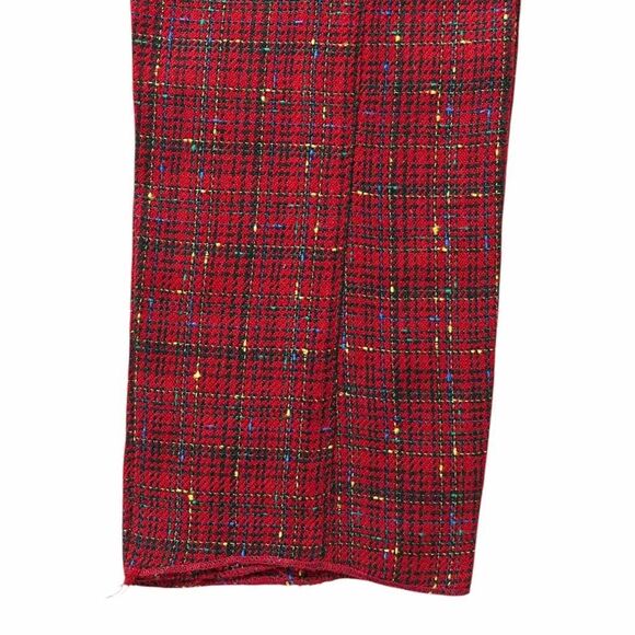 Mens 36 Gurkha Pants Red Plaid Check 100% Wool Flat Front Straight Fit Trousers - Picture 8 of 8
